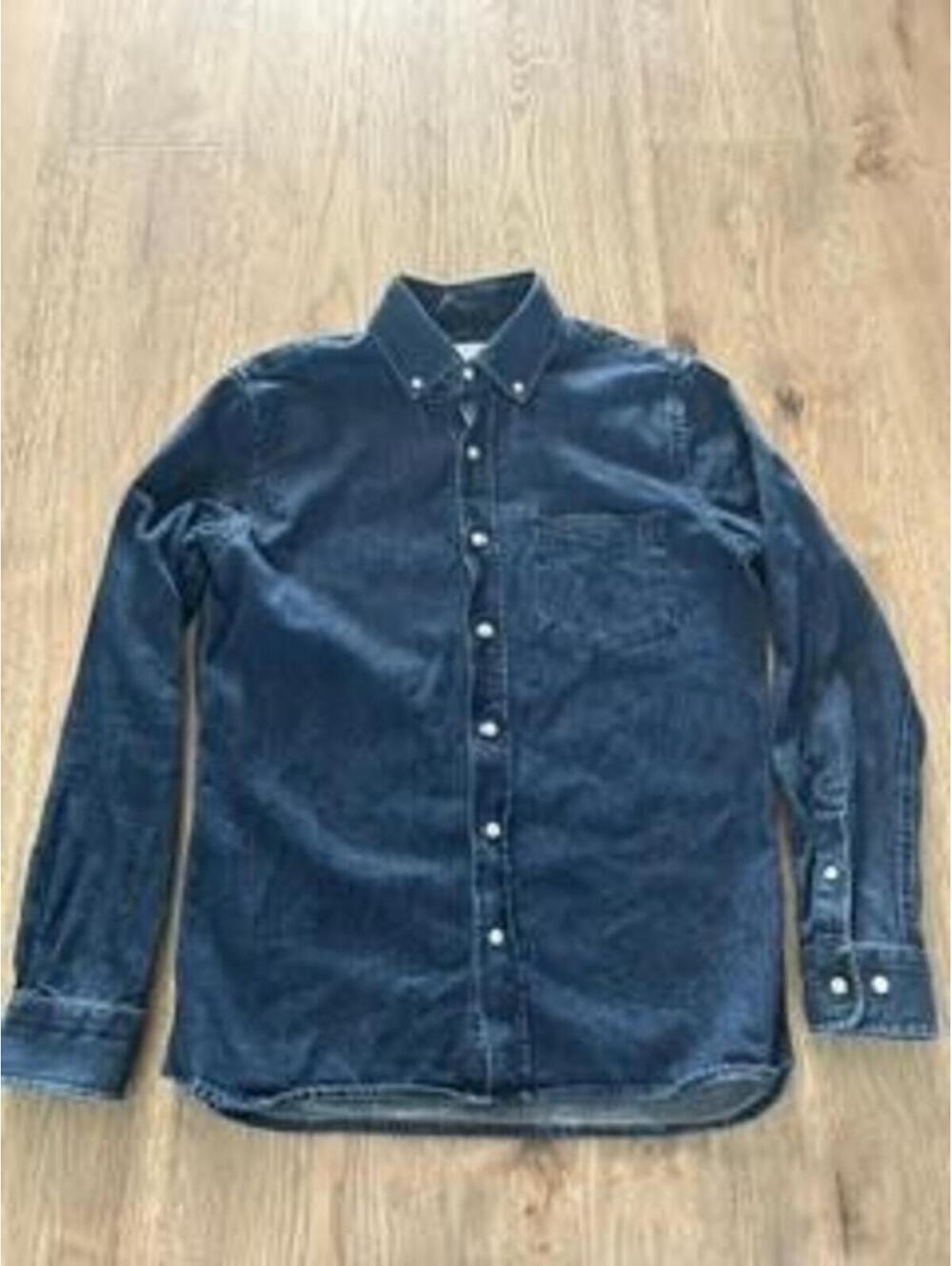 Peter Manning Denim Shirt Mens Small Blue Long Sleeve Button Down Cotton Casual